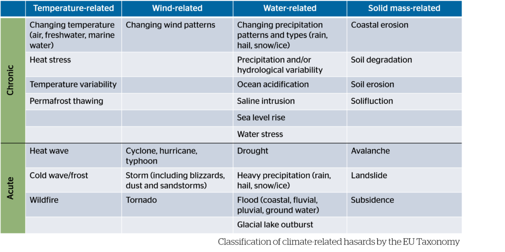 climate risk analysis EU taxonomy